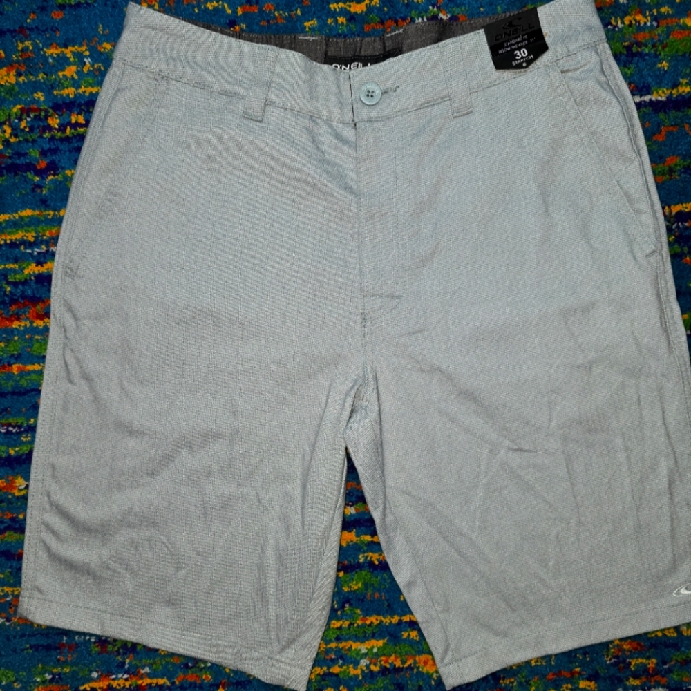 NWT O’Neill Men’s Hyperdry Comfort Crossover Stretch Shorts Size 30 Green Stripe